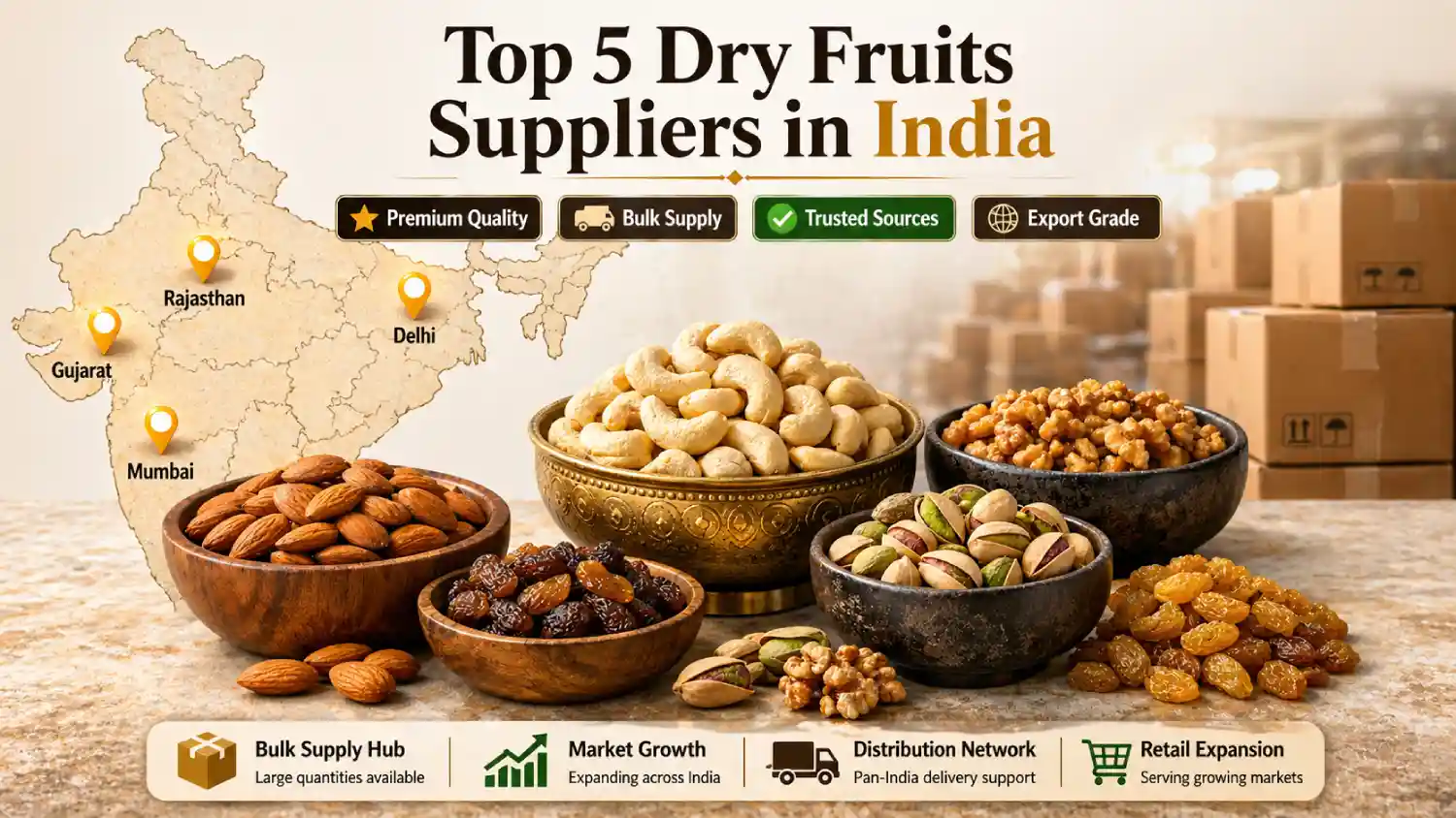 Top 5 Best Dry Fruits Suppliers in India you must know