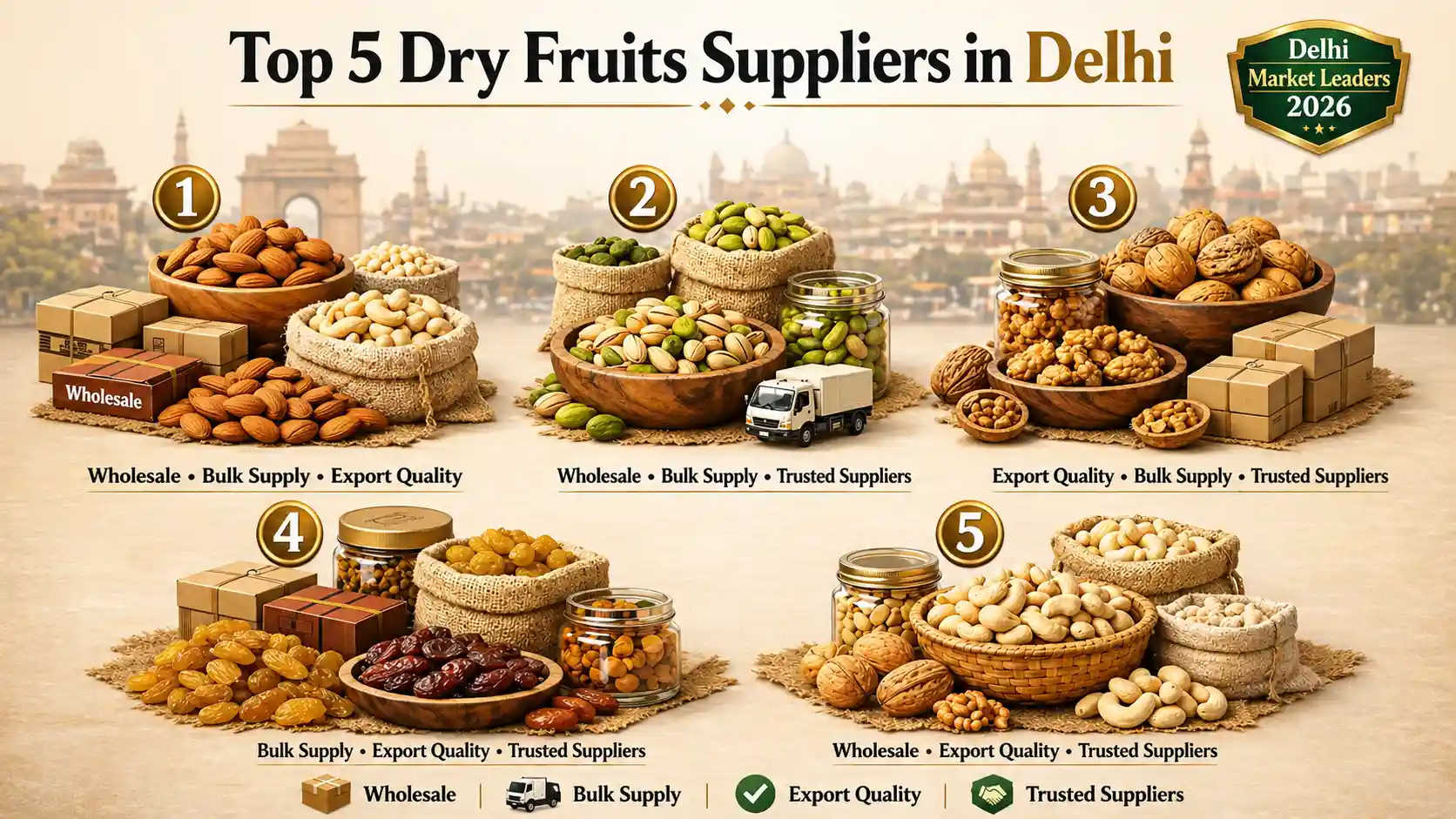 Top 5 Dry Fruits Suppliers in Delhi