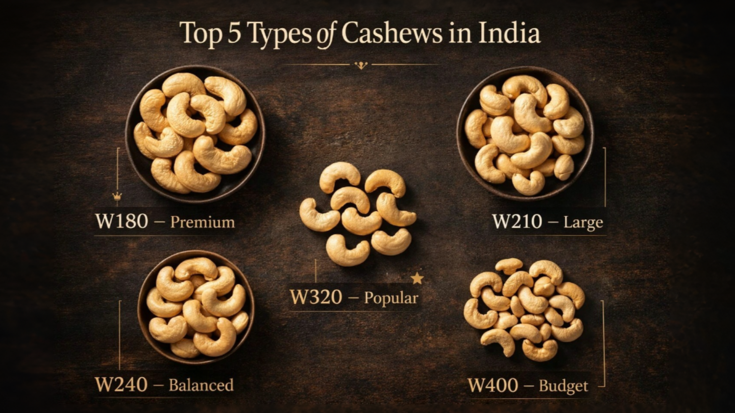 Top 5 Types of Cashews in India You Must Know